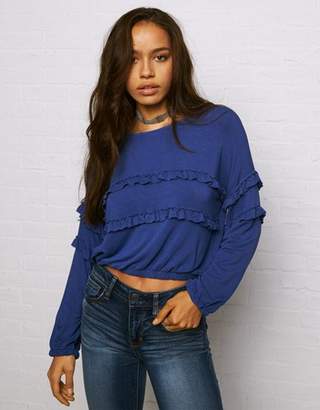 American Eagle Outfitters Don't Ask Why Ruffle-Trim Sweatshirt