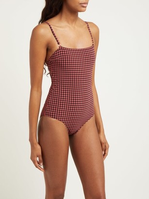 Belize - Luca Square-neck Gingham Swimsuit - Pink Multi