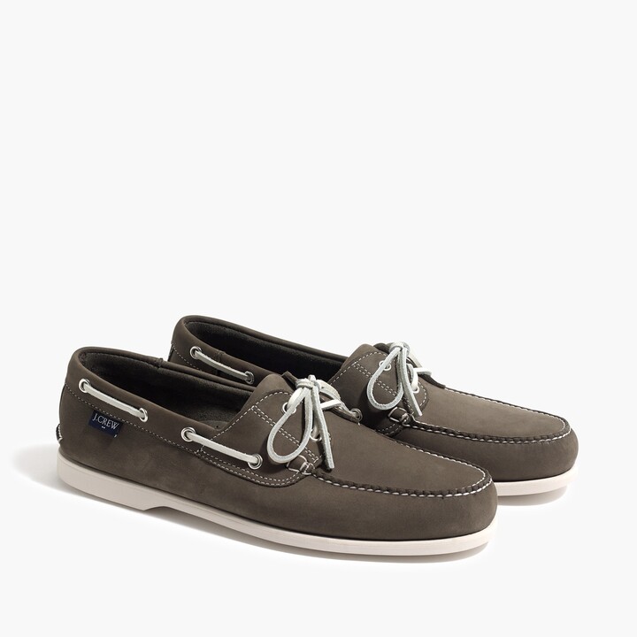 Nubuck leather boat shoes ShopStyle Slipons & Loafers