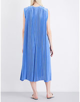 Thumbnail for your product : Veronique Branquinho Floral-embroidered tassel-detail crepe midi dress