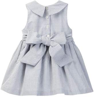 Laura Ashley Striped Embroidered Dress (Baby Girls 0-9M)