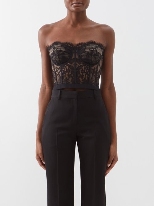 Alexander McQueen Lace Bustier Top ShopStyle