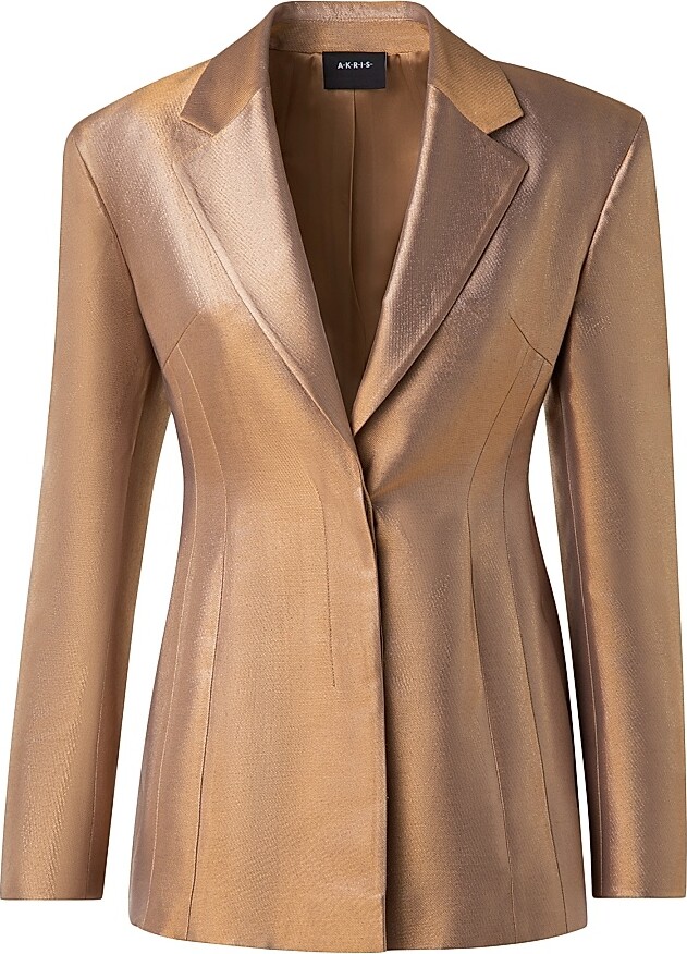 Akris Women's Walker Metallic Single-Breasted Blazer - Gold - Size 6