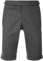 Thumbnail for your product : Thom Browne Seamed Elastic Stripe Skinny Wool Shorts