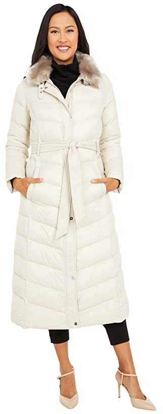 Lauren Ralph Lauren Soft Belted Puffer Coat w/ Faux Fur Collar (Light  Beige) Women's Coat - ShopStyle