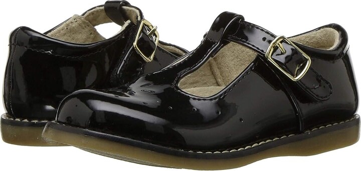 FootMates Sherry 2 (Toddler/Little Kid) Girls Shoes Black Patent : 7 Toddler M/W, Leather