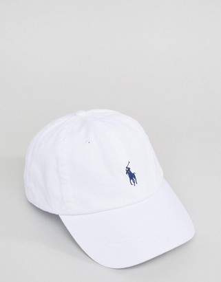 Polo Ralph Lauren logo baseball cap in white - ShopStyle Hats