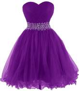 Thumbnail for your product : Cdress Crystal Beads Sweetheart Short Tulle Prom Dresses Homecoming Party Gowns US
