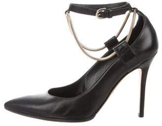 Brian Atwood Pointed-Toe Ankle-Strap Pumps Black Pointed-Toe Ankle-Strap Pumps
