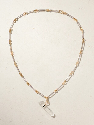 【MARTHA CALVO】Melody gold-tone, quartz necklace ネックレス Martha Calvo - Melody Gold-tone, Quartz And Bead Necklace