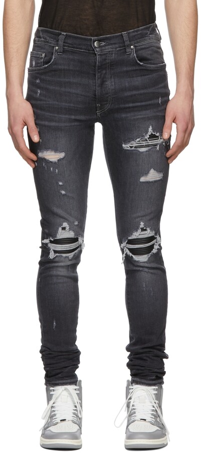 Amiri Mx1 Leather Patch Jeans - ShopStyle