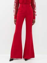 Cady Crepe Tailored Flared Trousers 