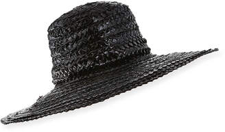 Gigi Burris Taya Coated Straw Sun Hat, Black