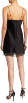 Thumbnail for your product : Alice + Olivia Harmony Cowl-Neck Lace-Hem Mini Slip Dress