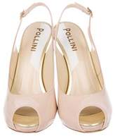 Thumbnail for your product : Pollini Patent Peep-Toe Pumps