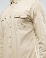 Thumbnail for your product : Benetton Regular Fit Long Sleeve Military Shirt with Button Down Collar and Rollback Sleeve Detail