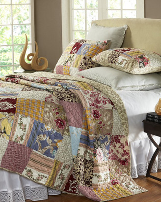 Amity Home Floral Patchwork Quilted Throw