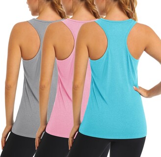 MAGCOMSEN Women's 3 Pack Sleeveless Vests Stretch Training Gym Tank Tops  Basic Plain Colour Casual Undershirt - ShopStyle