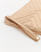 Thumbnail for your product : ASOS DESIGN quilted zip top clutch bag