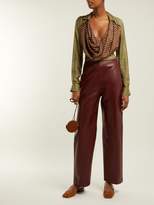 Thumbnail for your product : Jacquemus Saabi Cowl Neck Satin Blouse - Womens - Green