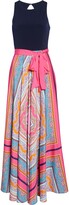 Thumbnail for your product : Eliza J Scarf Print Jersey & Crepe de Chine Maxi Dress