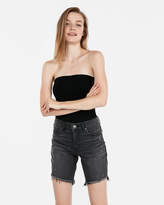 Thumbnail for your product : Express High Waisted Stretch Raw Hem Bermuda Shorts