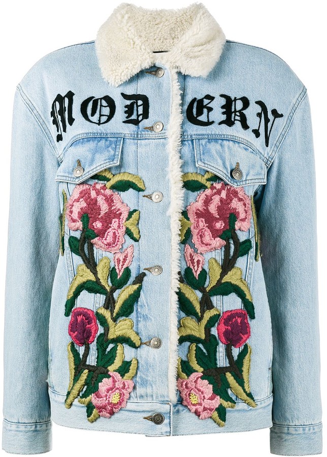 gucci shearling denim jacket