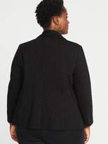 Thumbnail for your product : Old Navy Ponte-Knit Textured-Dot Plus-Size Blazer