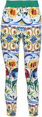 Dolce & Gabbana Printed Silk-blend Leggings