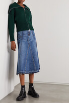 Thumbnail for your product : Alexander McQueen Ribbed Wool And Cashmere-blend Jacket - Green