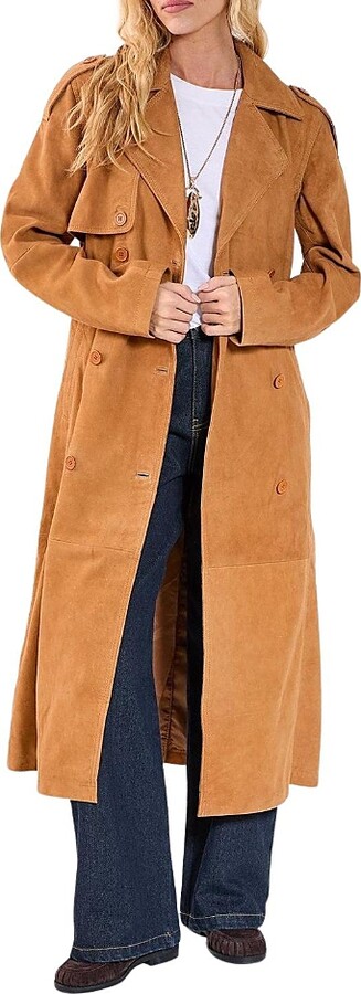 Nasty Gal Real Suede Trench Coat