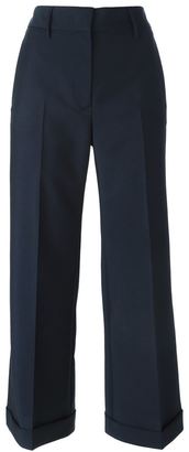 Jil Sander wide leg cropped trousers - women - Cotton/Polyester/Rayon/Wool - 38