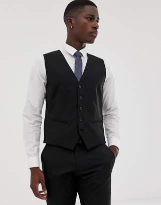 Selected suit vest with stretch in slim fit