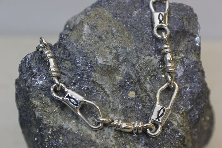 Etsy Handmade Acts Sterling Silver Fishers Of Men Bracelet With Christian Fish 8.5 Inches