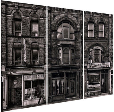 Vetro De Arte Tempered Glass " Historic Brownstone Trio " 3 - Pieces