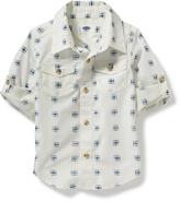 Thumbnail for your product : Old Navy Poplin Geo-Print Shirt for Toddler