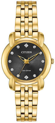 Citizen Jolie Womens Gold Tone Stainless Steel Bracelet Watch-Em0712-59e