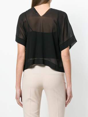 D-Exterior D.Exterior tie front sheer blouse