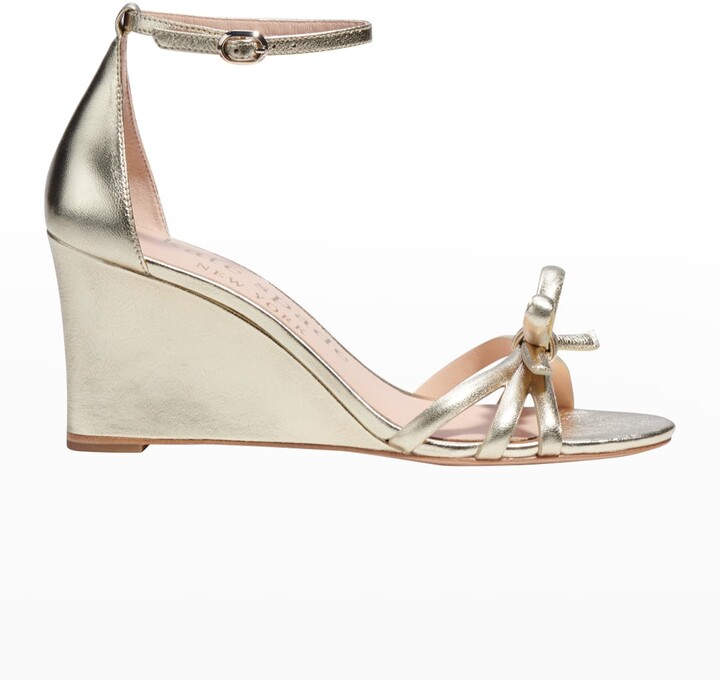 Kate Spade Flamenco Metallic Bow Wedge Sandals ShopStyle