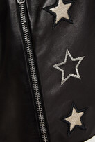 Thumbnail for your product : RED Valentino Metallic-trimmed Embroidered Leather Biker Jacket