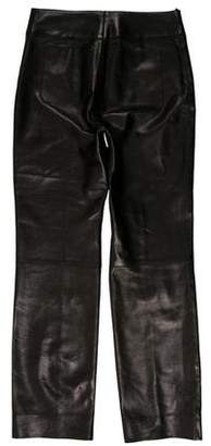 Gucci Leather Mid-Rise Pants