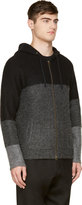 Thumbnail for your product : Robert Geller Grey Colorblocked Mohair Hoodie