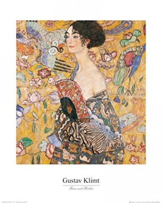 Gustav 1art1 Posters Klimt Poster Art Print - Lady With Fan (20 x 16 inches)