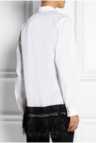 Thumbnail for your product : No.21 Feather-trimmed cotton-poplin shirt