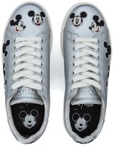 Thumbnail for your product : Moa Mickey Mouse Silver Leather Sneaker
