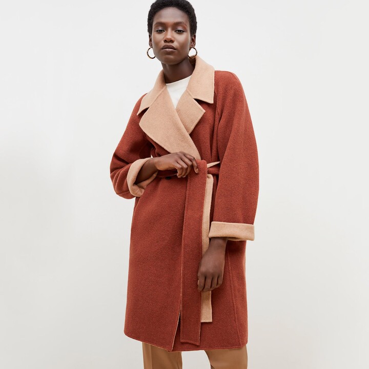 rust wool coat womens