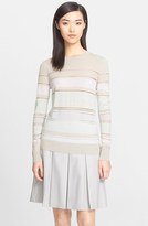 Thumbnail for your product : Jason Wu Stripe Mixed Media Sweater