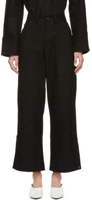 Markoo Black The High-Waisted Wide-Leg Cargo Pant Jeans