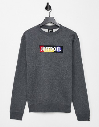 Nike Just Do It 365 crew neck sweat in charcoal heather - ShopStyle