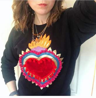 Velvet Heart Zilla Heartbreaker Appliqué Crushed Sweatshirt